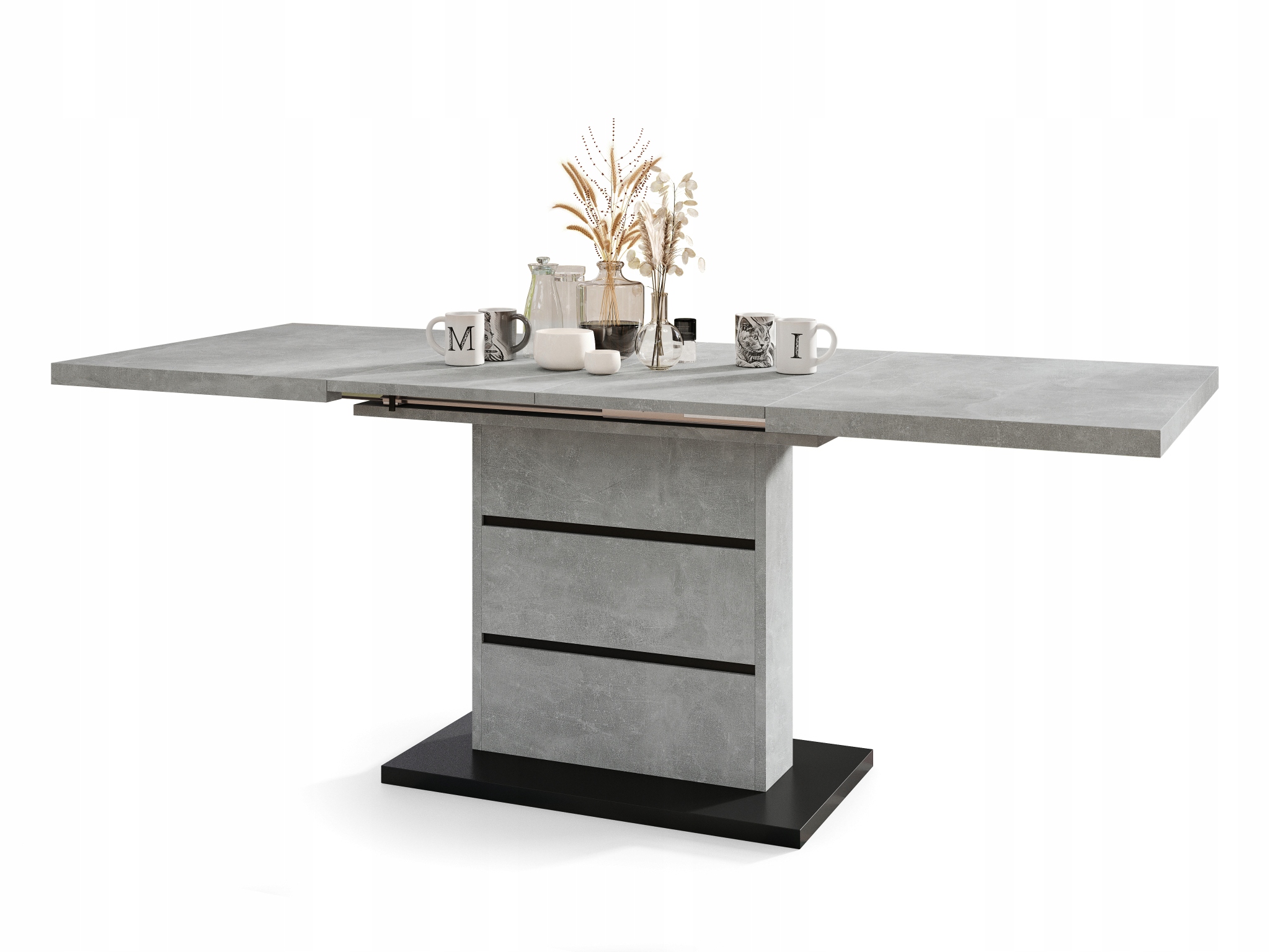 

Piano Beton Jasny/Czarny Stół Rozkładany Do 200 cm