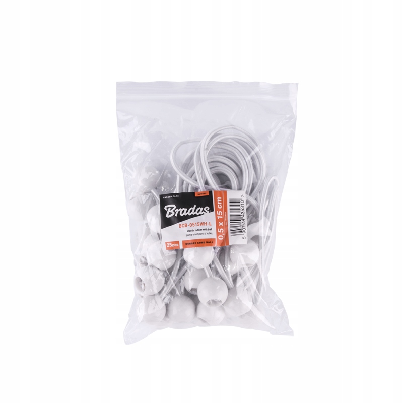 Elastická Guma S Kuličkou Bungee Cord Ball 0,5x20 cm 100 Kusů BCB-0520WH Bradas