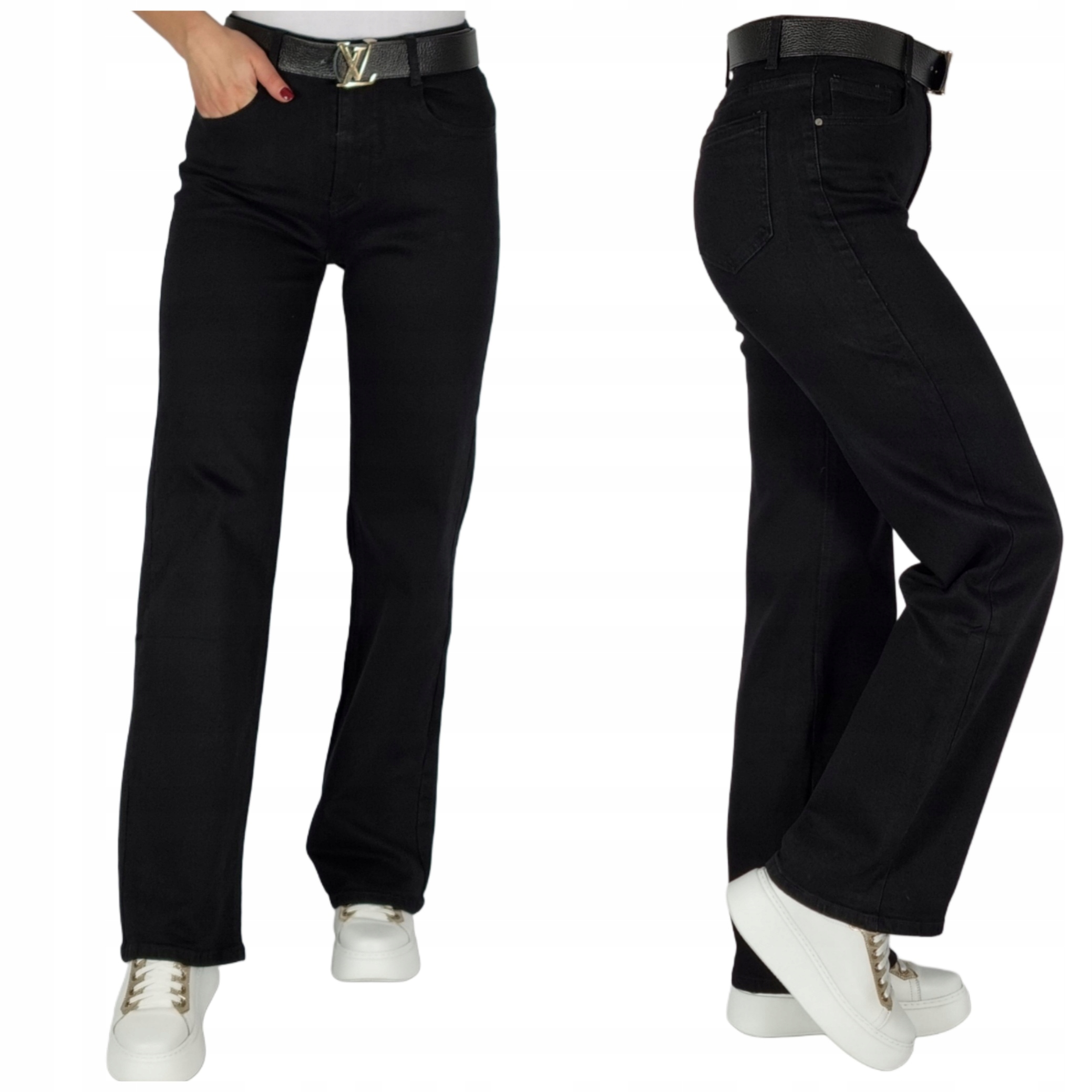 Spodnie Czarne Jeansowe Szerokie Verden Jeans Rozmiar 40/L