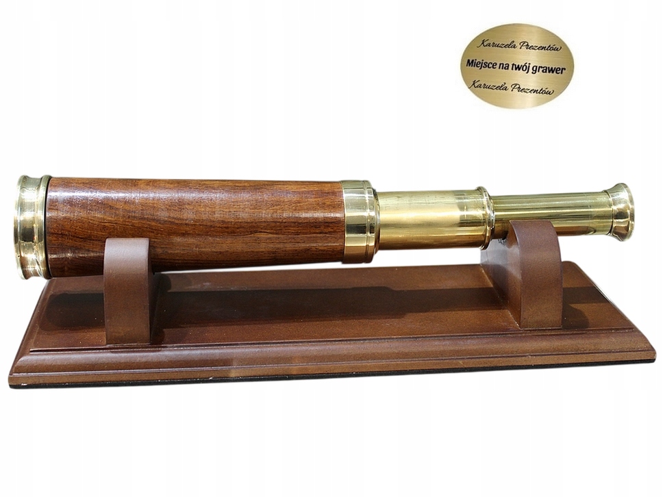 Klasická Mosazná Dalekohledová Dřevo Na Bázi Dárek Pro Námořníka Kapitána