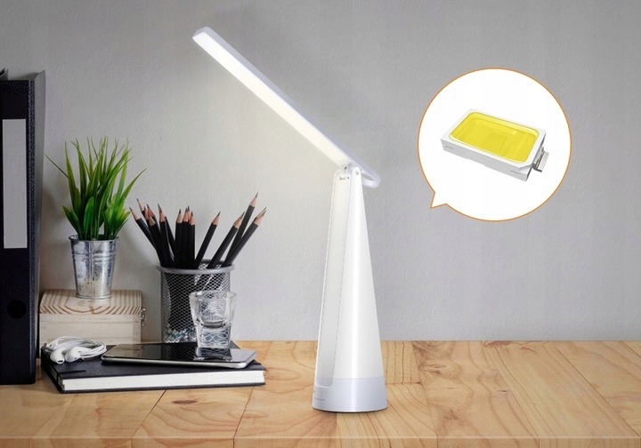 LAMPKA BIURKOWA NOCNA LED 7W 4000K RGB AKUMULATOR Styl nowoczesny