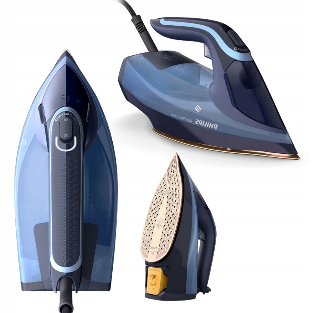 Žehlička 3000W Philips modrá, Nepřipalující se, automatická