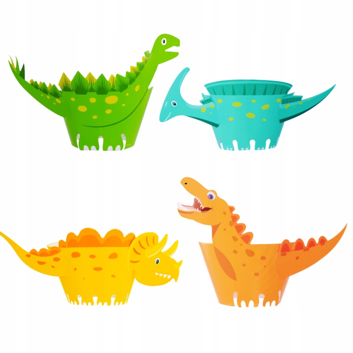 

Papilotki dinozaury muffinki babeczki foremki