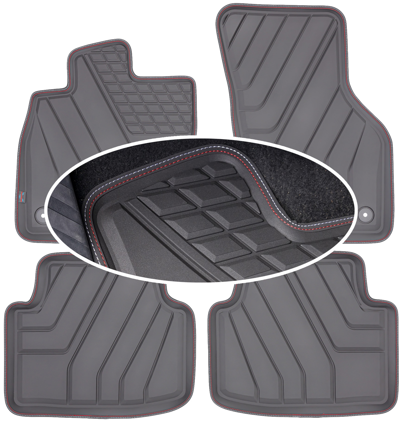 Wycieraczki dywaniki gumowe do samochodu Rant 3CM Bezzapachowe Mocowania