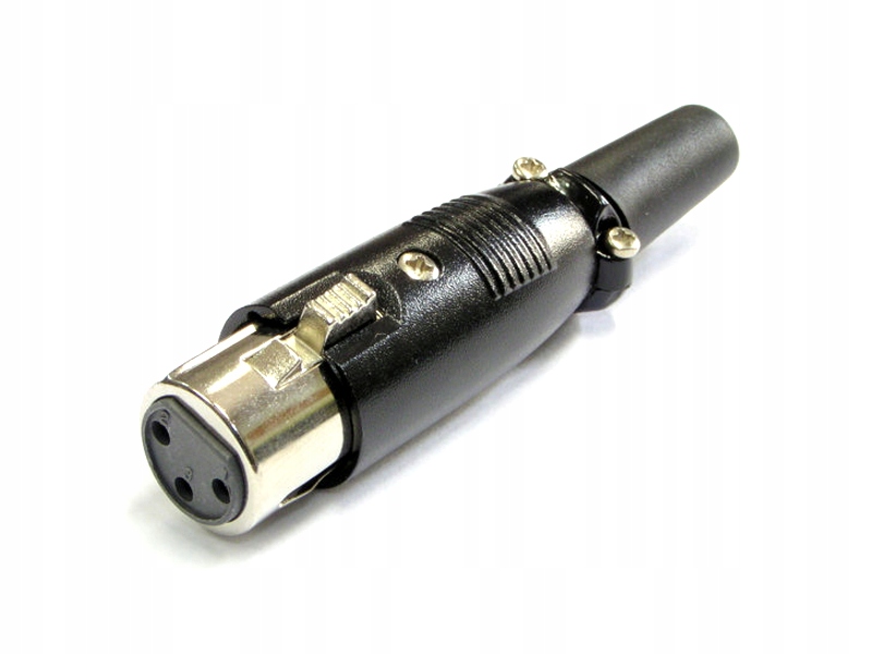 Gniazdo XLR 3 Pin na kabel czarne