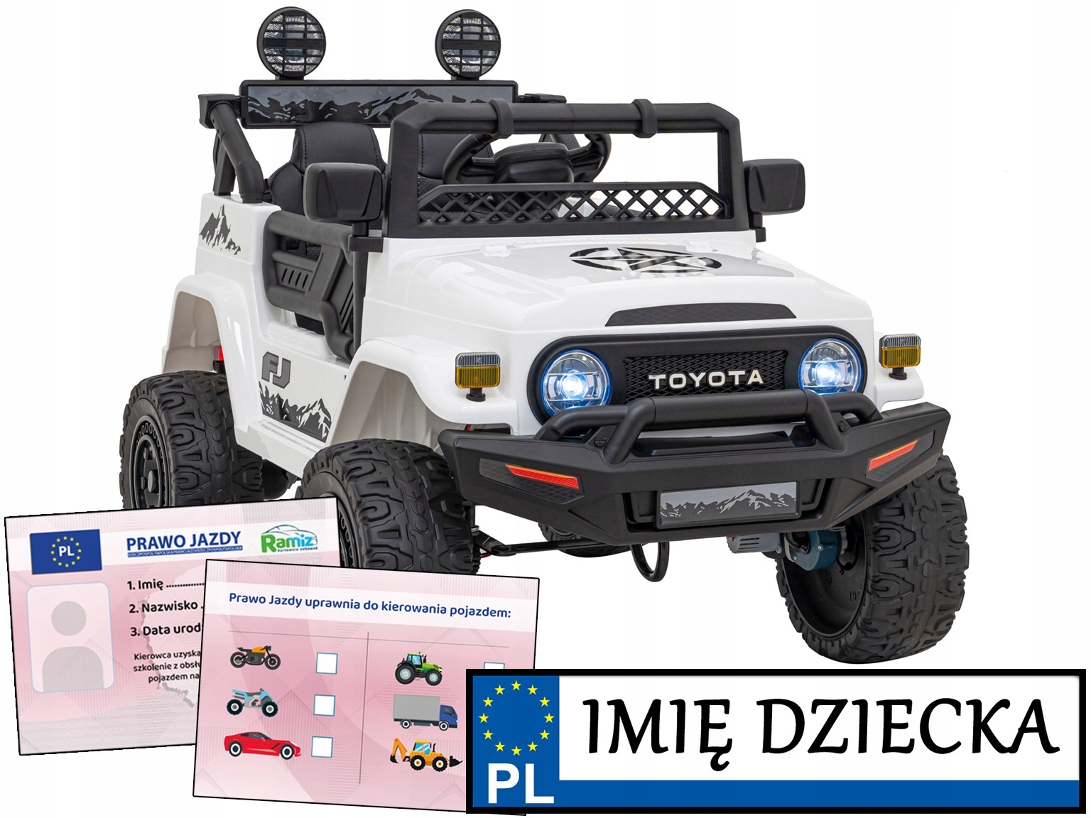 duży Samochód na akumulator Toyota Fj cruiser terenówka Prawo Jazdy pilot