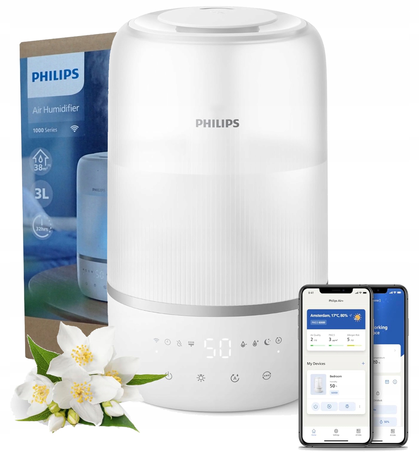 Ultrazvukový Zvlhčovač Vzduchu Philips HU1509 38m² Aromaterapia Lampka