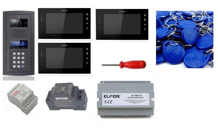 Wideodomofon Elfon OPTIMA 3 z monitorem i kamerą