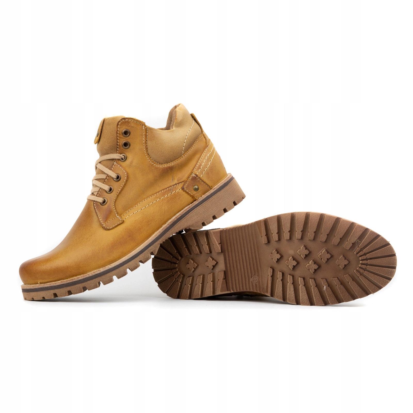 BUTY MĘSKIE SKÓRZANE OCIEPLANE TRZEWIKI POLSKIE ZIMOWE 885 CAMEL 37 Kod producenta BUTY 885 50 37 -