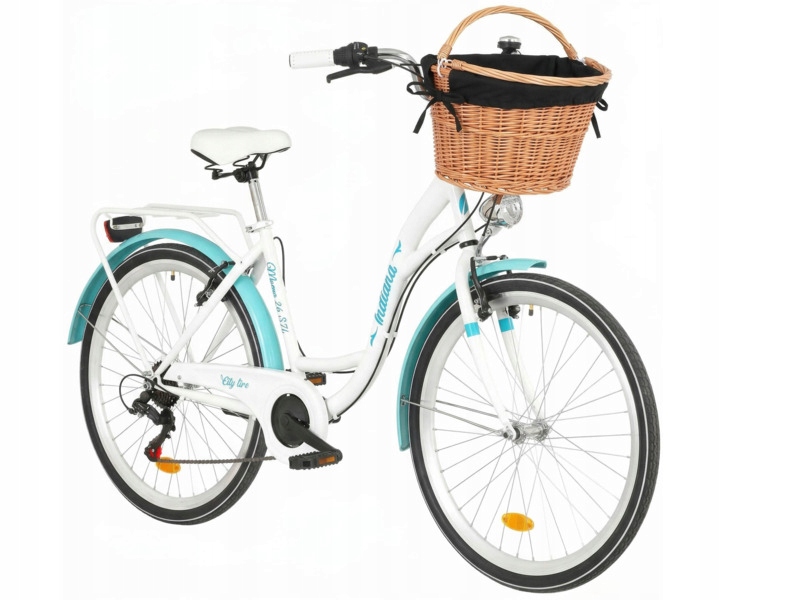 Rower miejski Indiana Moena 26 cali damski Koszyk wiklinowy Wkład