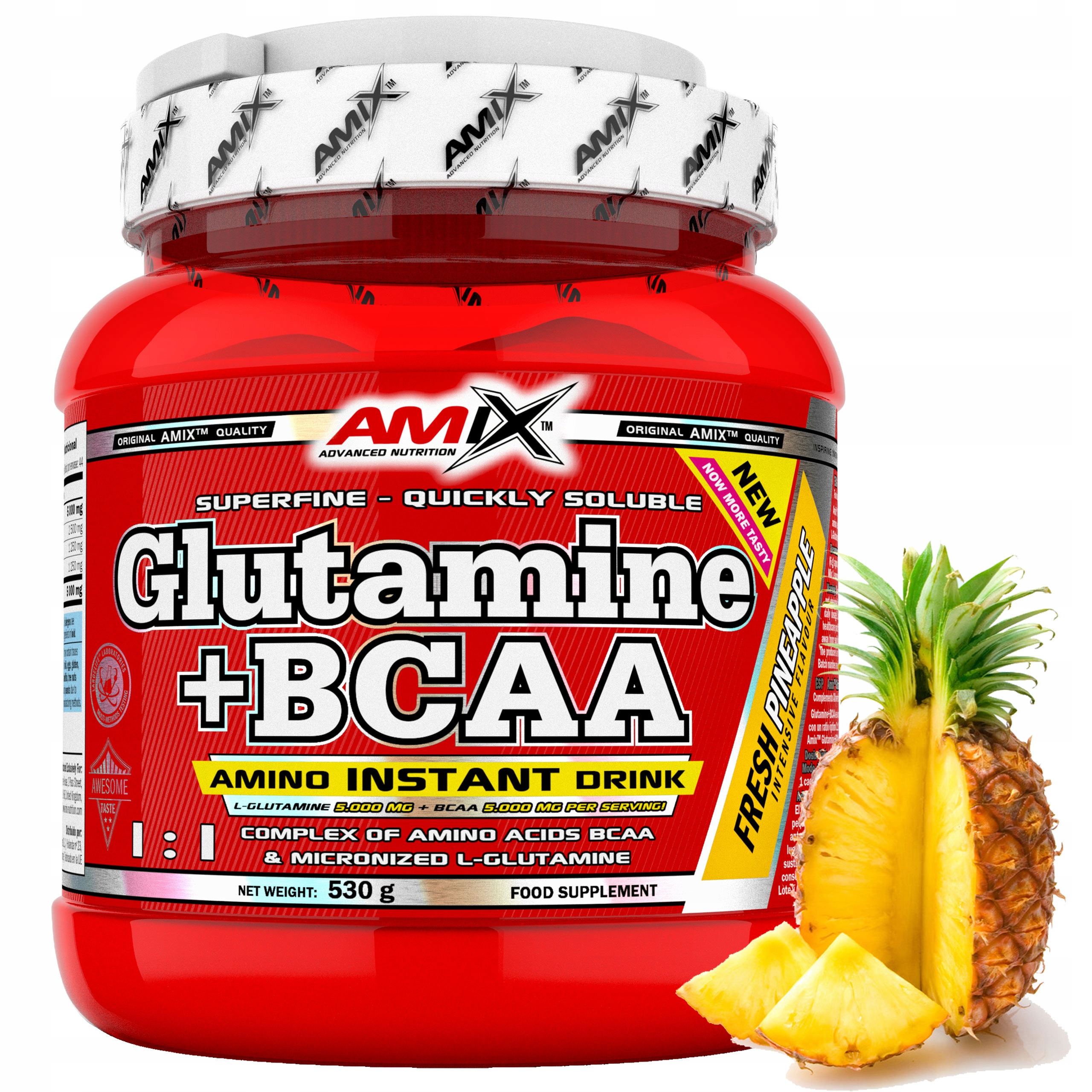Glutamin Z Bcaa Aminokyseliny doplněk stravy doplněk regenerace Ananas Amix