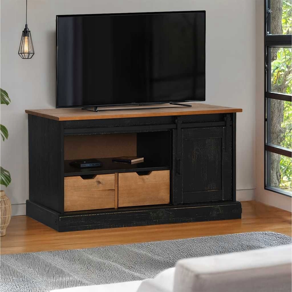Rtv skříňka Halden s posuvnými dveřmi Černá 110x40x60 cm