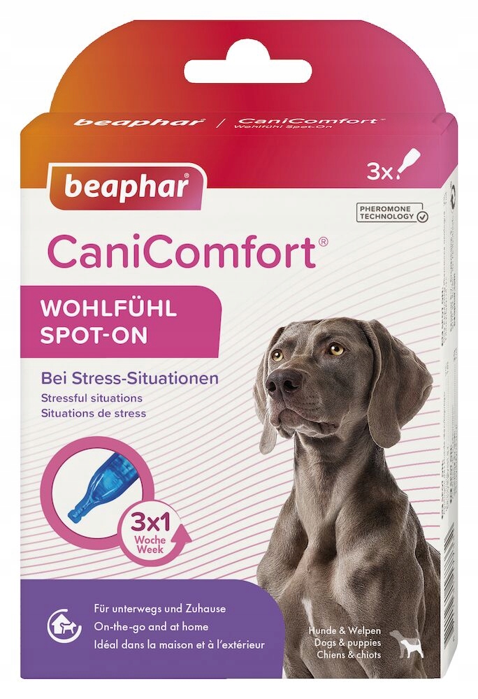 Beaphar Canicomfort Spot On 3X1 ML Uklidňující Kapky Pro Psa