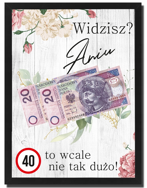

Na 20 30 40 50 60 Urodziny plakat w ramce
