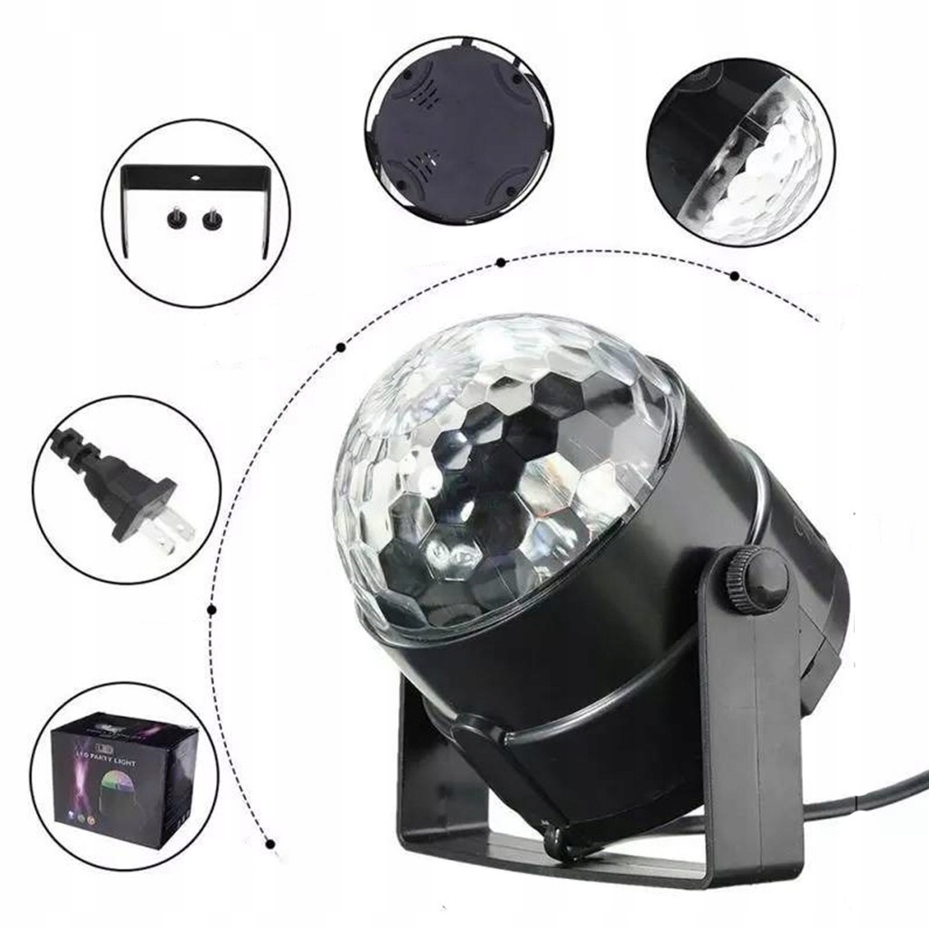 PROJEKTOR LAMPKA DYSKOTEKOWA KULA DISCO RGB Marka Roneberg