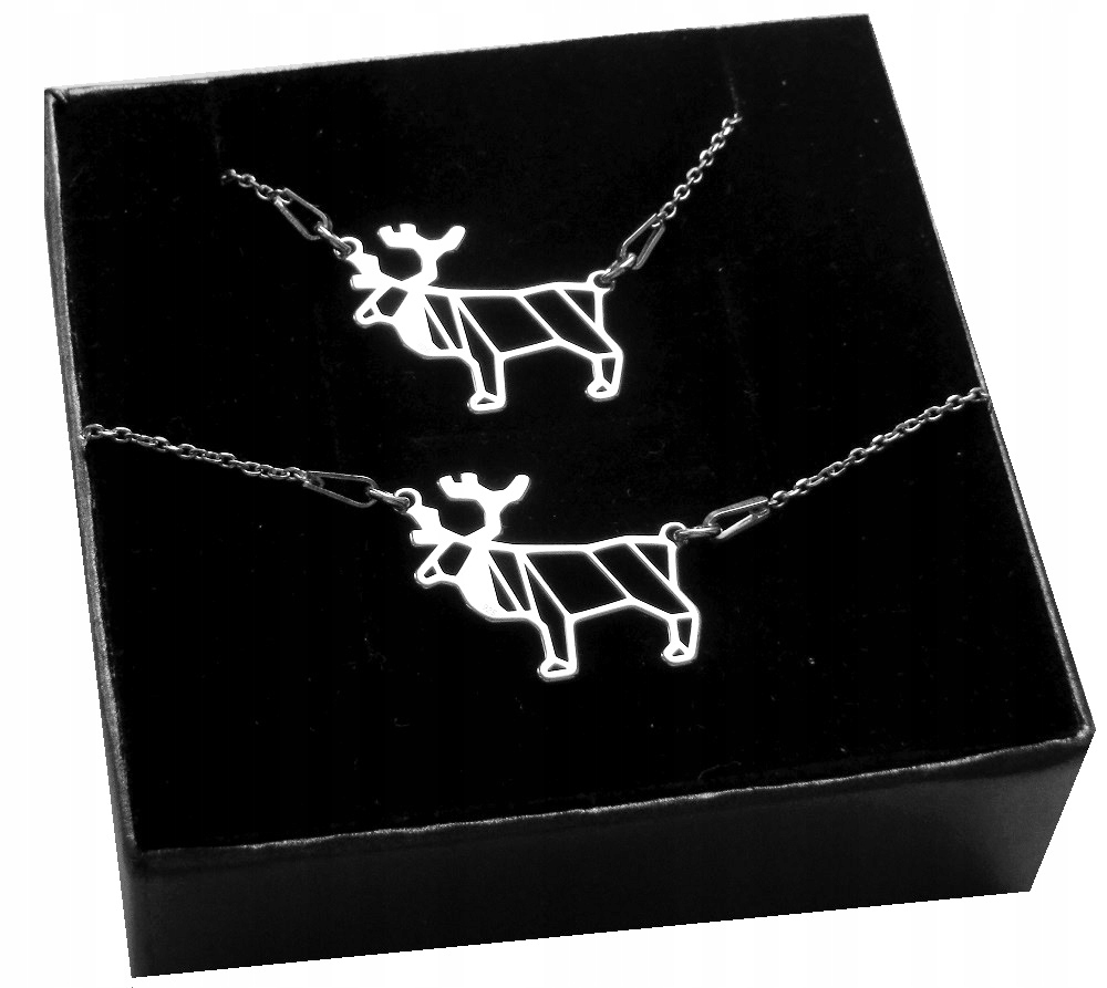 

Komplet renifer Origami Celebrytka srebro 925