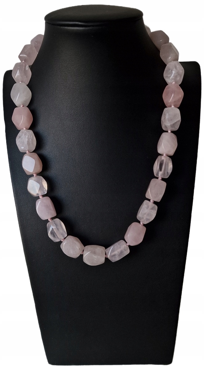 Křemen Růžový Náhrdelník Velké Kameny Lásky Sudy Dobrá Aura