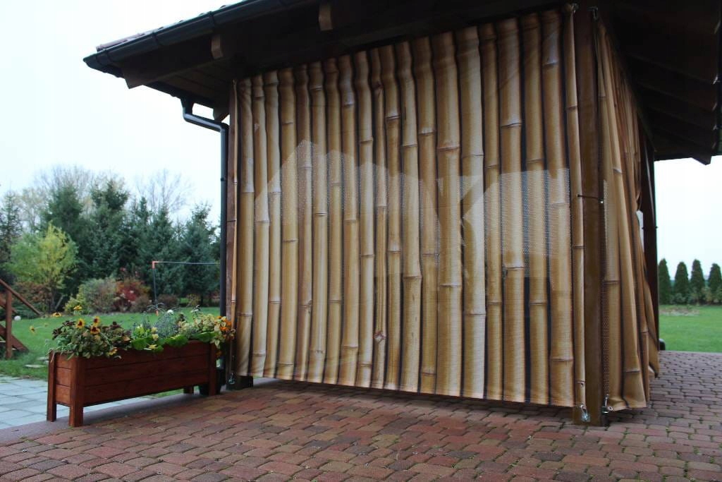 ZASŁONA FIRANKOWA GRAFICZNA OSŁONA ALTANY OD WIATRU SŁOŃCA NA WYMIAR Wzór roślinny