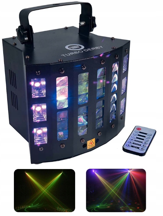 MULTIEFEKT LED REFLEKTOR LIGHT4ME TURBO DERBY + LASER + UV + STROBO + PILOT