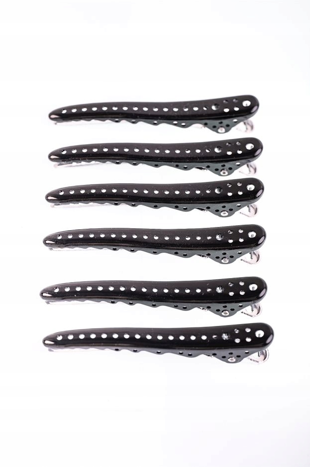 Kadeřnické klipy odolné vůči kadeřnické chemii, 6 kusů černé