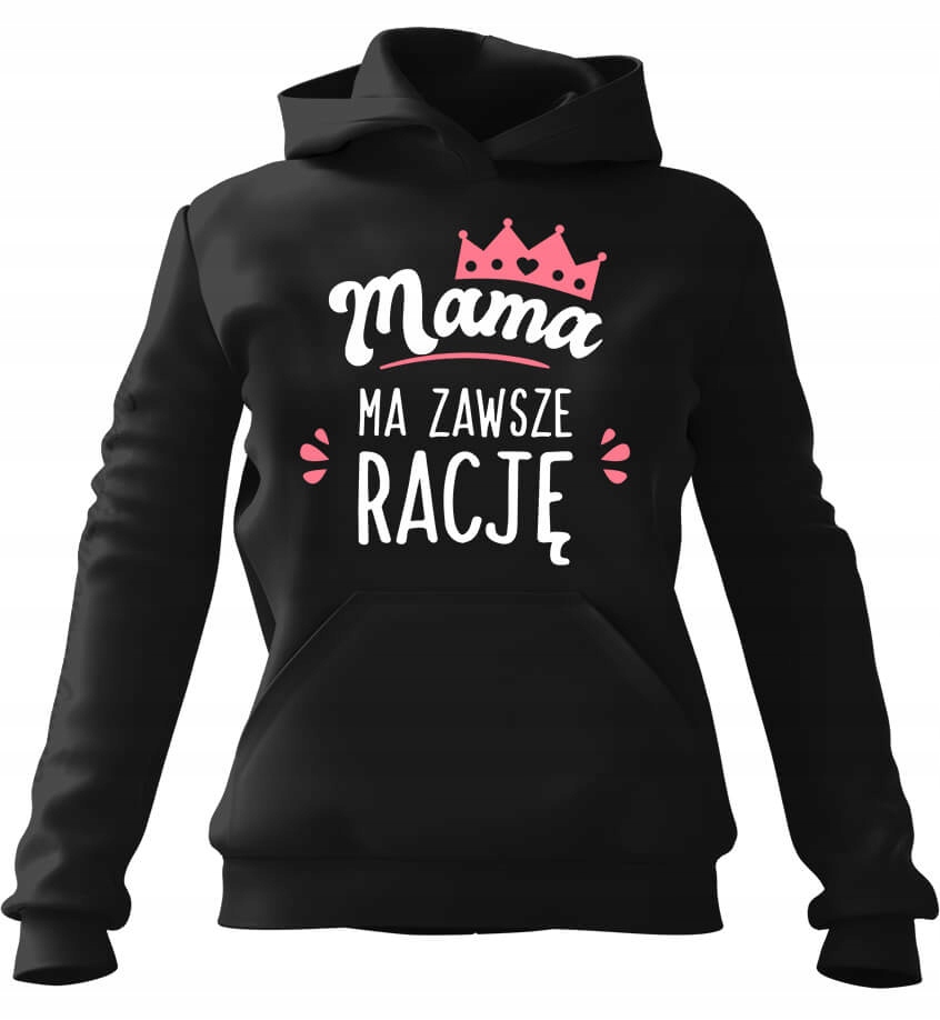 Dámská s kapucí Mikina má vždycky pravdu, černá XL