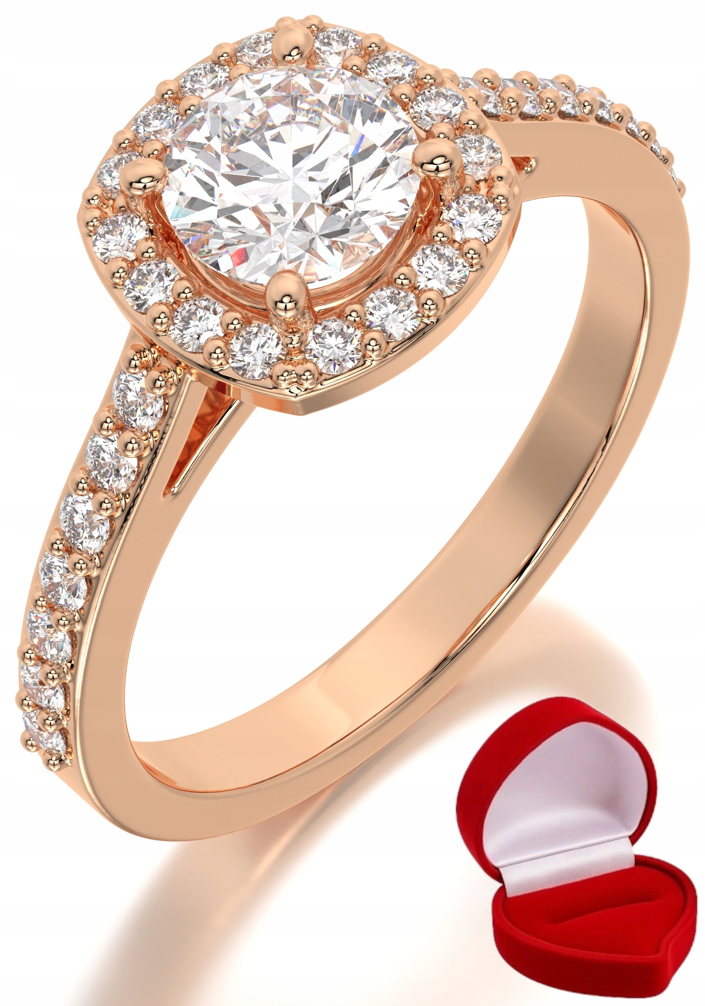 Zlatý Prstýnek 585 14k Brylant 0,70 ct Růžové Zlato R21
