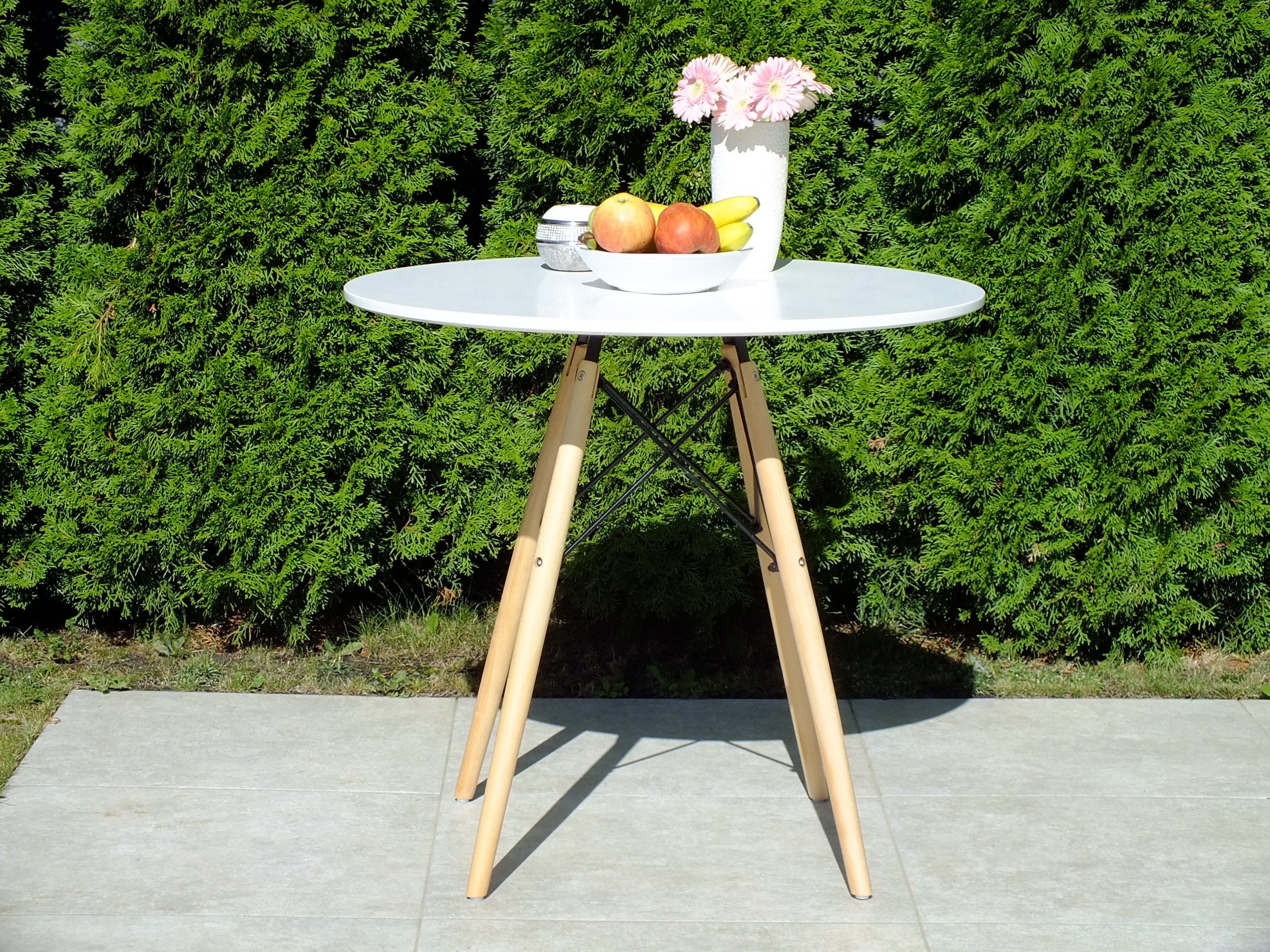 Stół okrągły skandynawski styl 80 x 80x75cm biały EAN (GTIN) 5903678801137