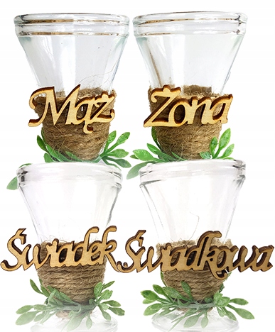 

Oszukane kieliszki 15ml wesele Mąż Żona Świadkowie