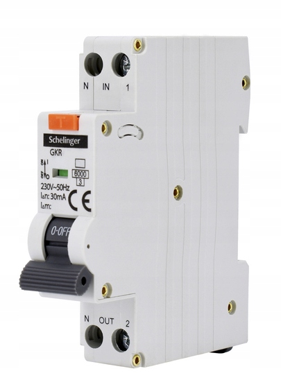 Vypínač Rcbo 1P C 6A 30mA Typ A Schelinger A08-GKR-A-C06