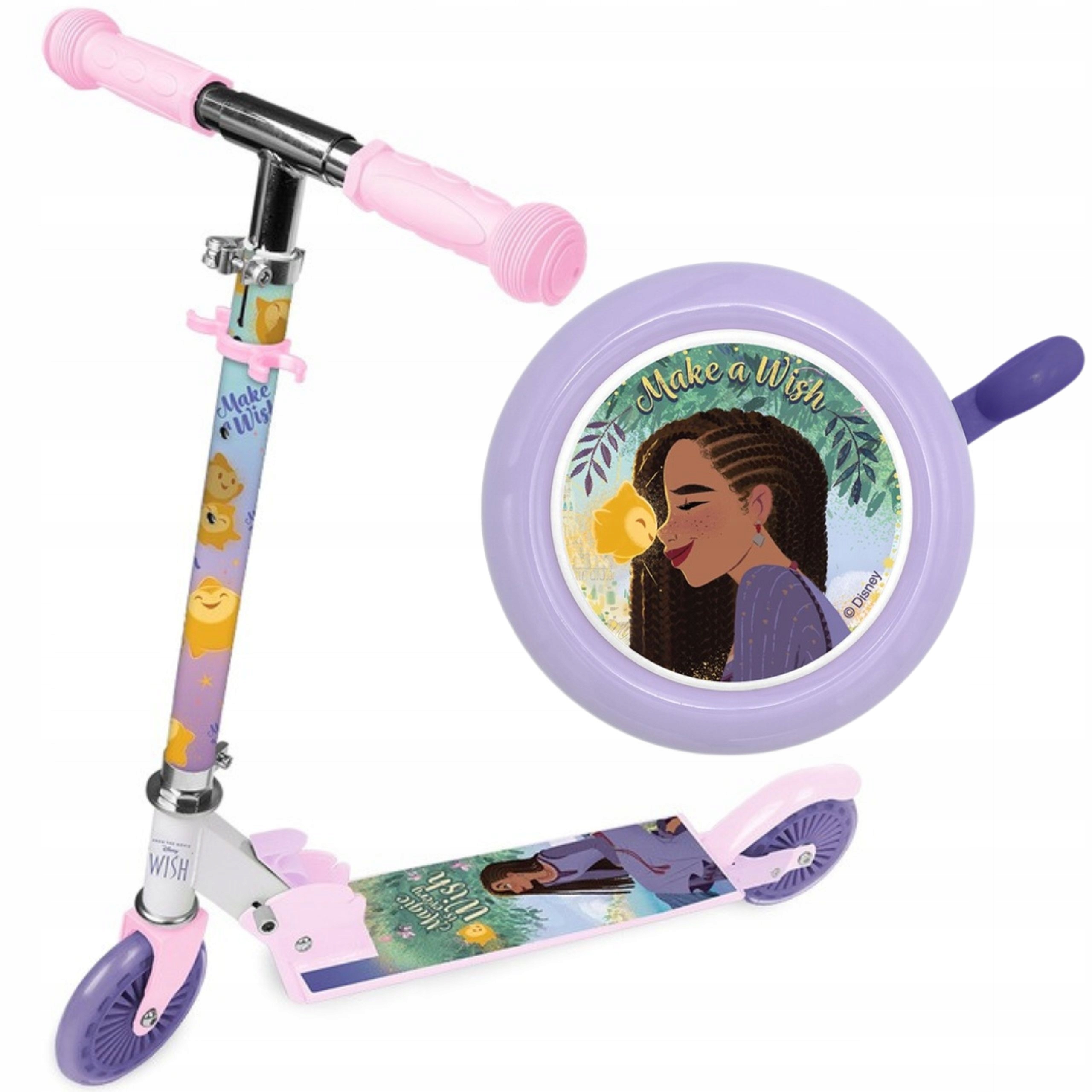 Hulajnoga Dziecięca dla Dzieci Dziewczynki Wish 110-140cm 12cm Dzwonek Wish