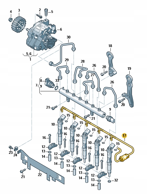 076130235 - VALVE Fuel return PIPE VW Crafter 2.5 TDI