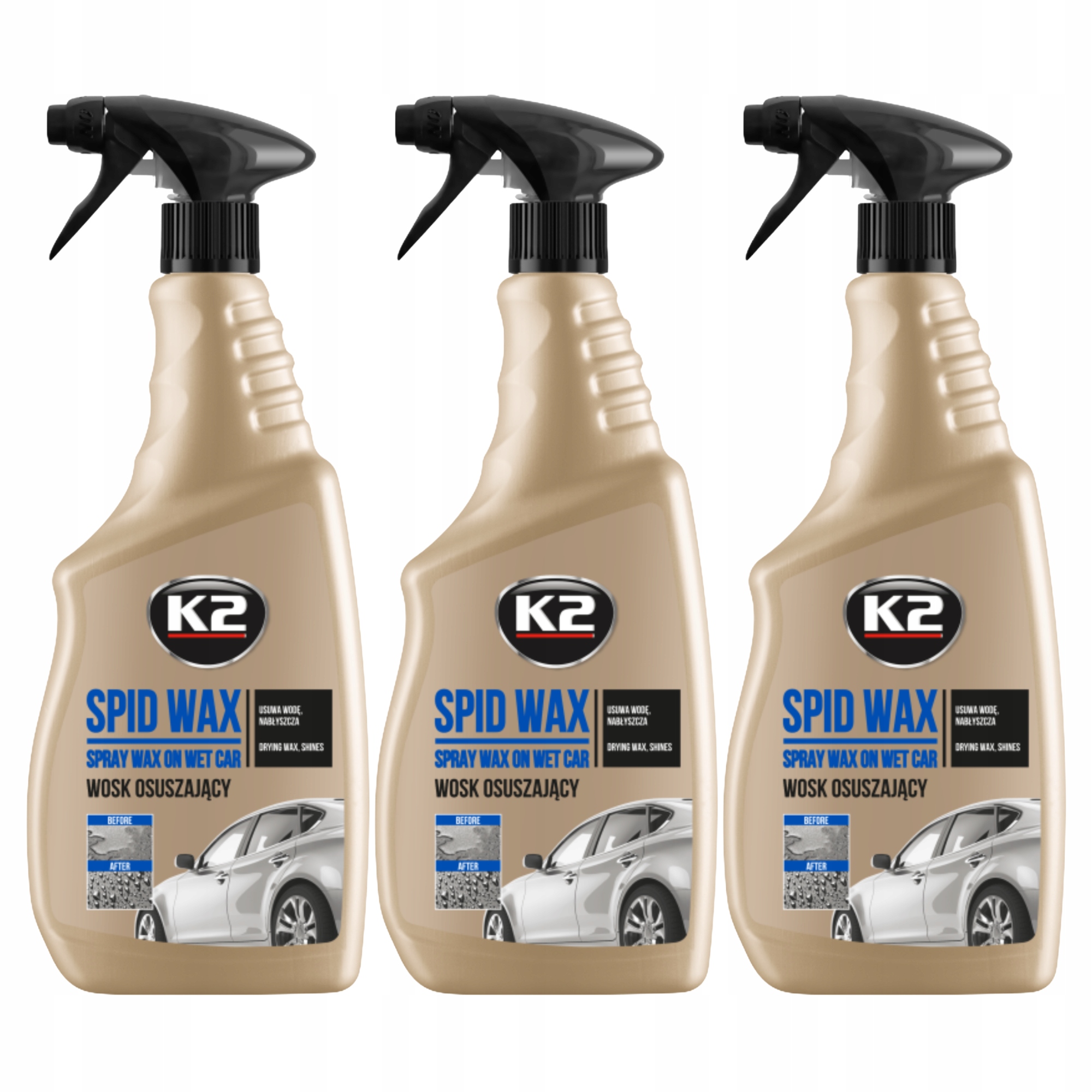 Wosk na mokro samochodowy auta lakieru w plynie K2 Spid Wax 750ml x3