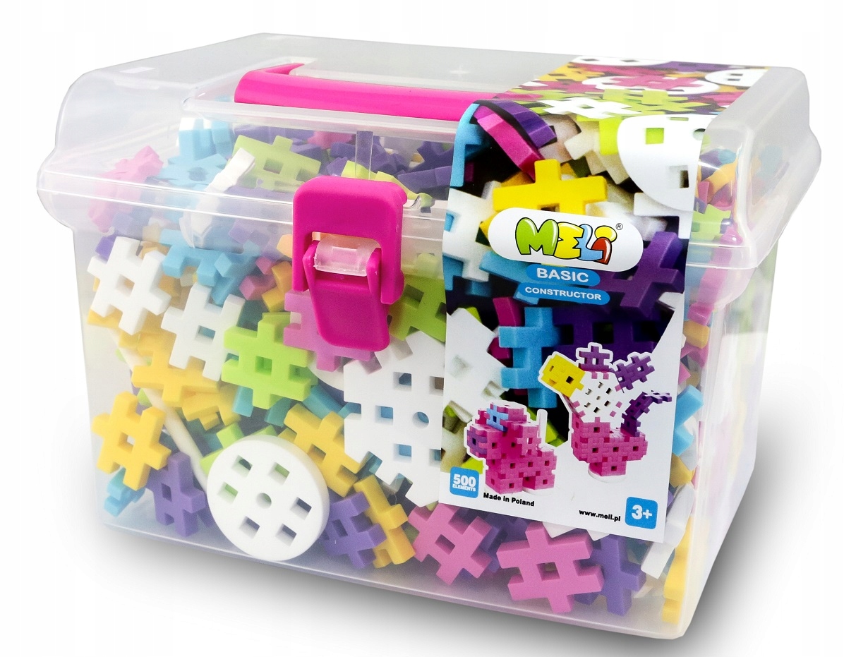 

Meli Klocki Wafle Constructor Pink Travel Box 500