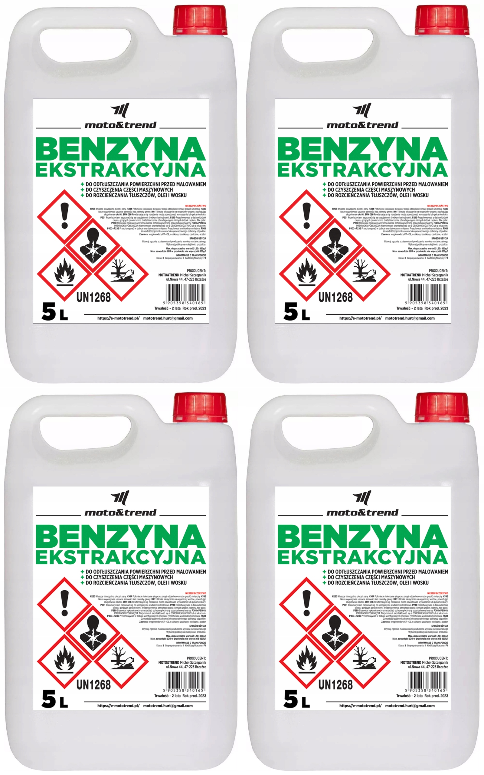 

Benzyna Ekstrakcyjna Karton 4 X 5l 20 Litrów