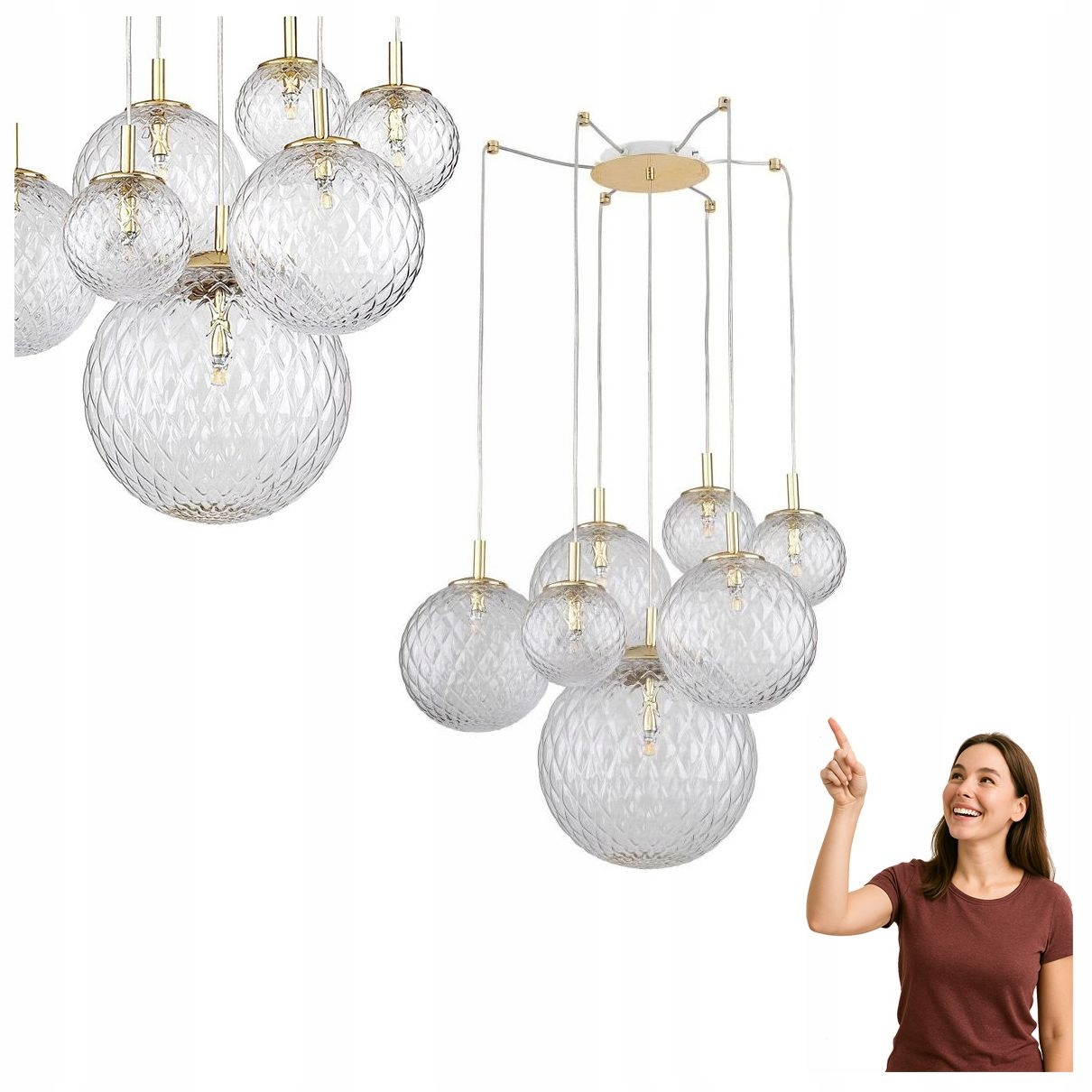 Závěsná lampa Cadix Gold 4608 Tk Lighting