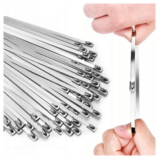 Stahovací Pásky 7.9x1000 mm Ocelové Nerezové Stahovací Pásky Inox 100 ks