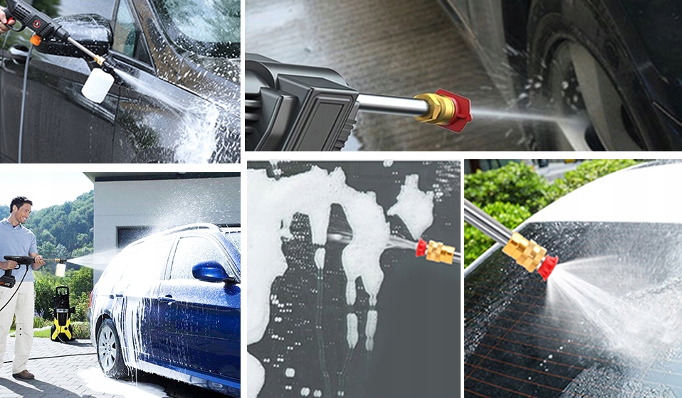 BEZPRZEWODOWA MYJKA WYSOKOCIŚNIENIOWA 300W PRALKA DO CZYSZCZENIA SAMOCHODU 24V Ciśnienie maksymalne 30 bar