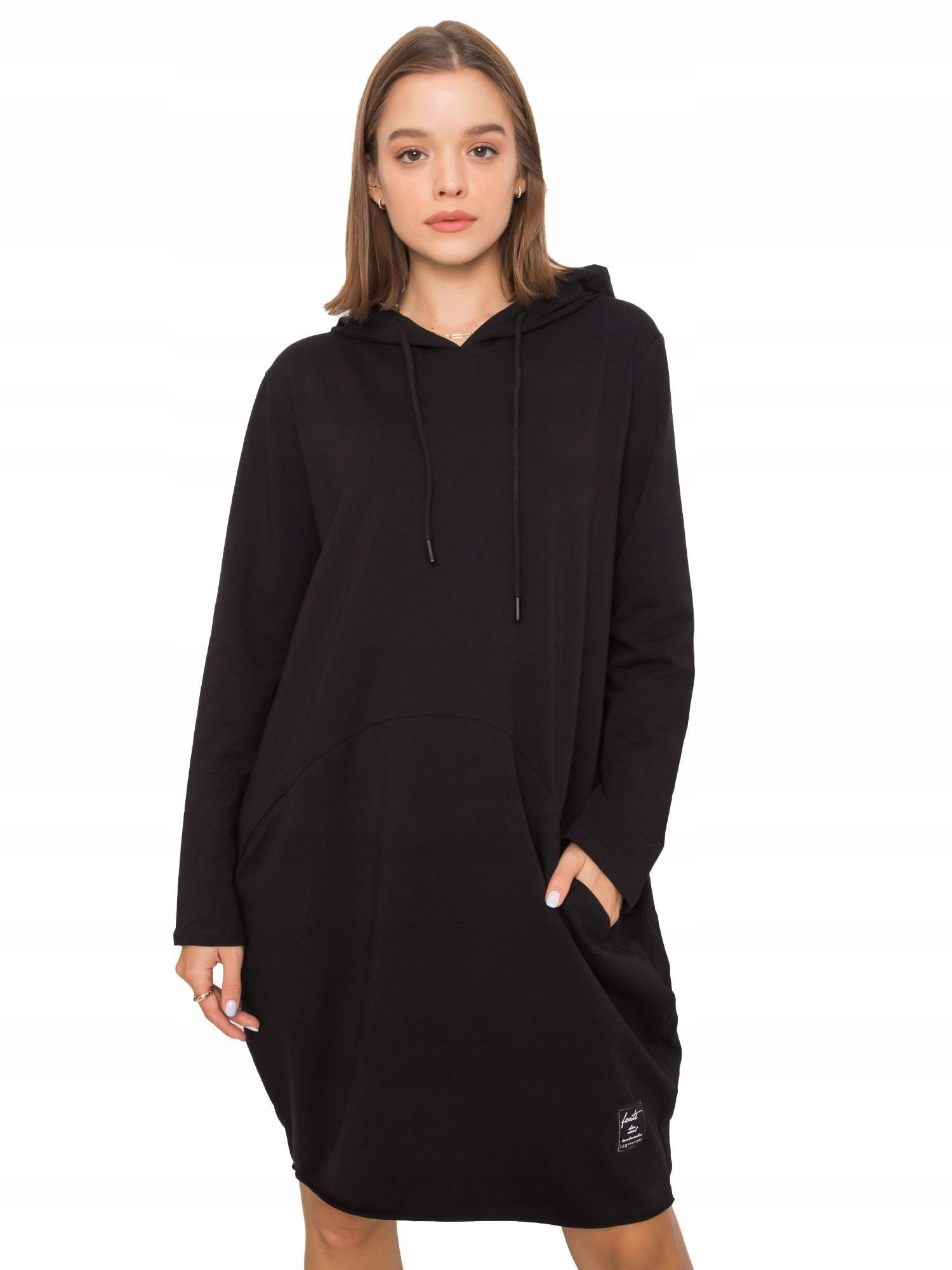 

Prosta Sukienka Damska Dresowa Z Kapturem - S/m