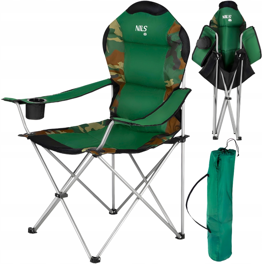 Krzesło Turystyczne Fotel Składany Moro Wędkarski Z Oparciem Na Ryby Nils