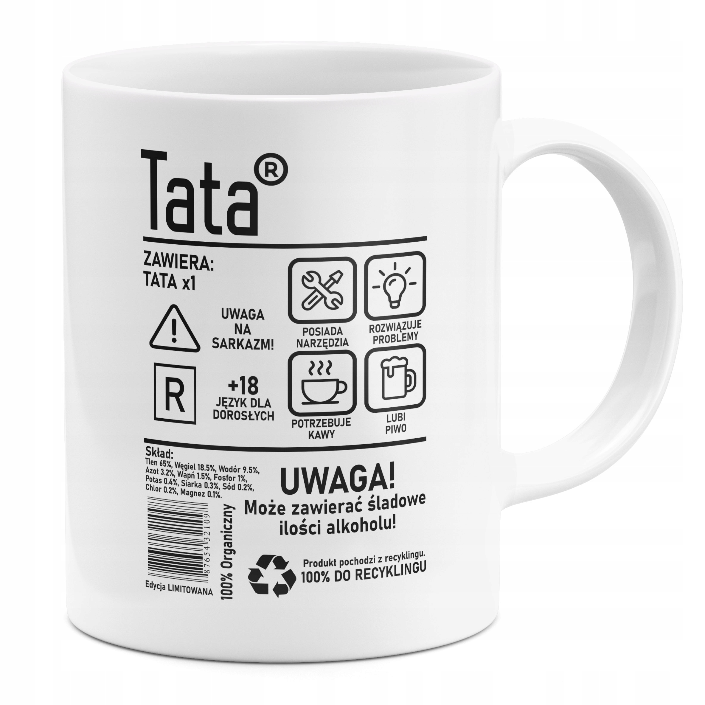 

Kubek Dla Taty Ojca Prezent Etykieta Tata