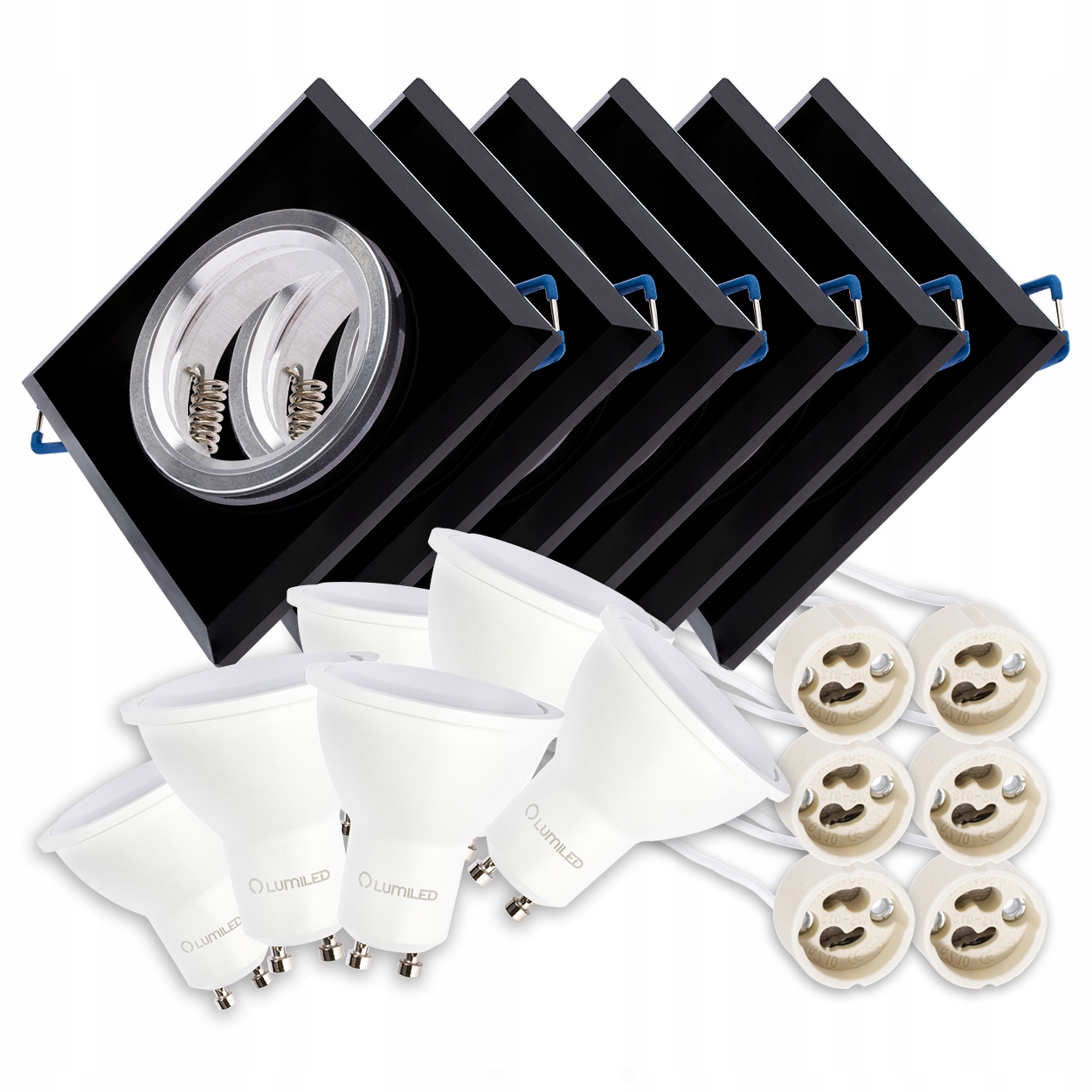 

Zestaw 6x oprawa halogenowa szklana kwa Led GU10