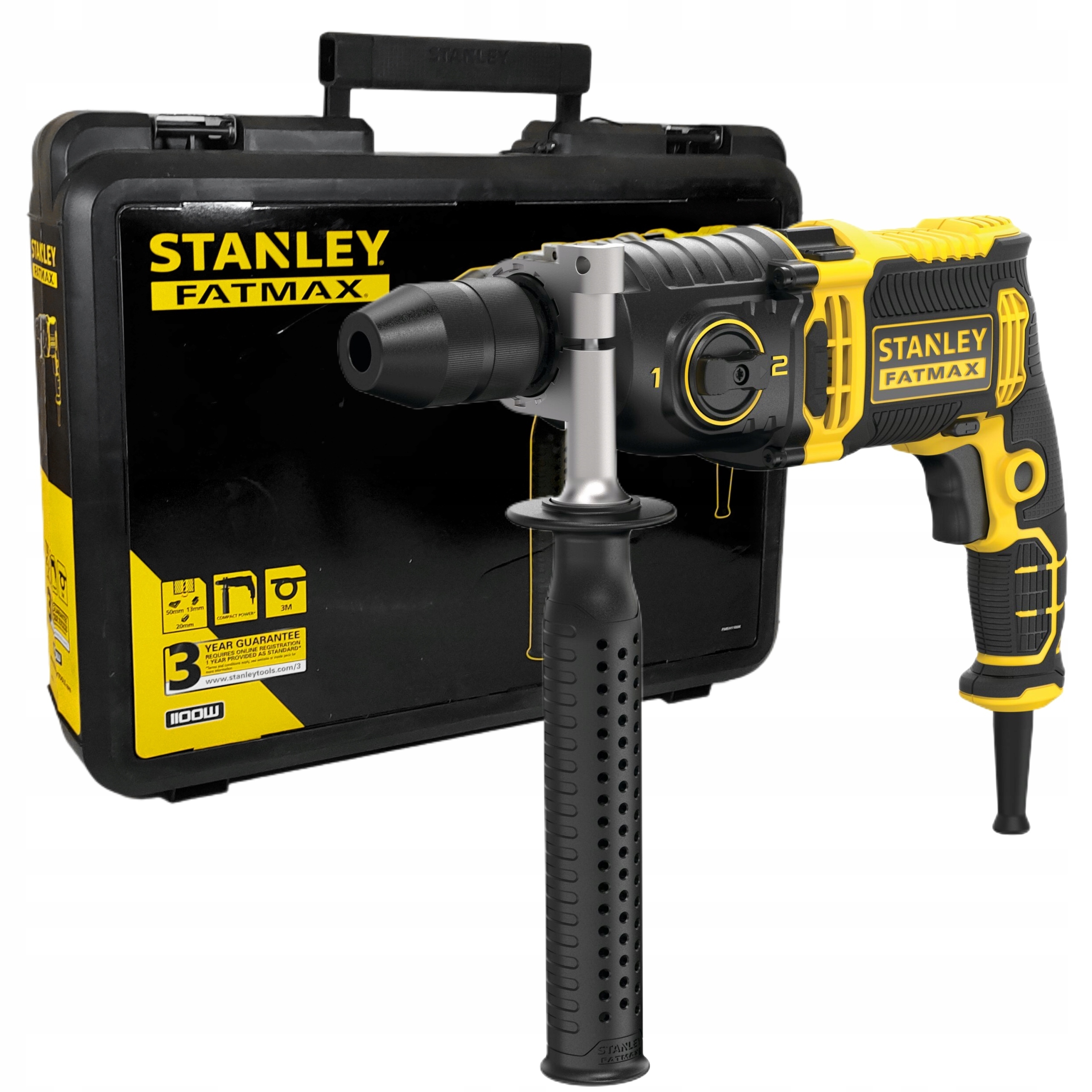 Stanley Příklepová Vrtačka 1100W 2-RYCHLOSTNÍ Kufr Fatmax FMEH1100K-QS