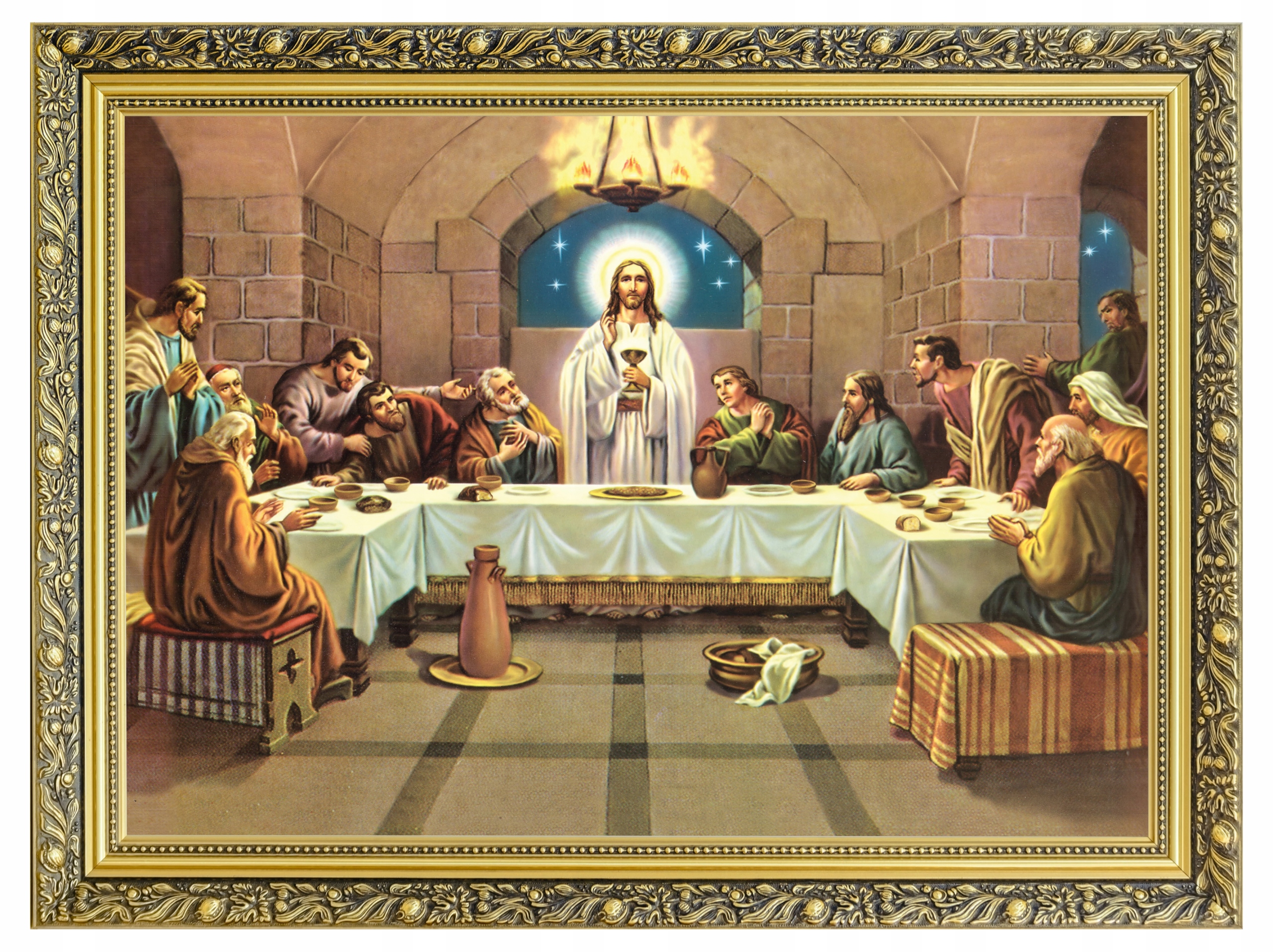 Poslední Večeře Obraz Na Plátně Zdobený Rám 60x80
