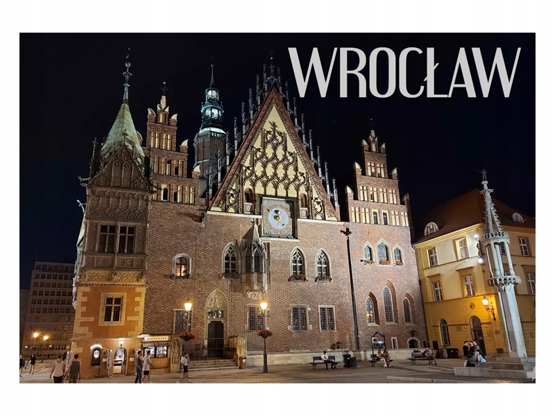 

Wrocław Rynek Noc Ratusz Magnes na lodówkę