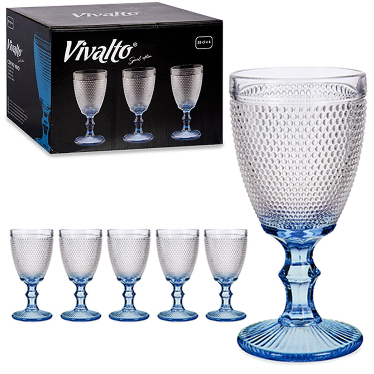 

Kieliszki do Wina Czerwonego Wody 240ml 6szt Blue