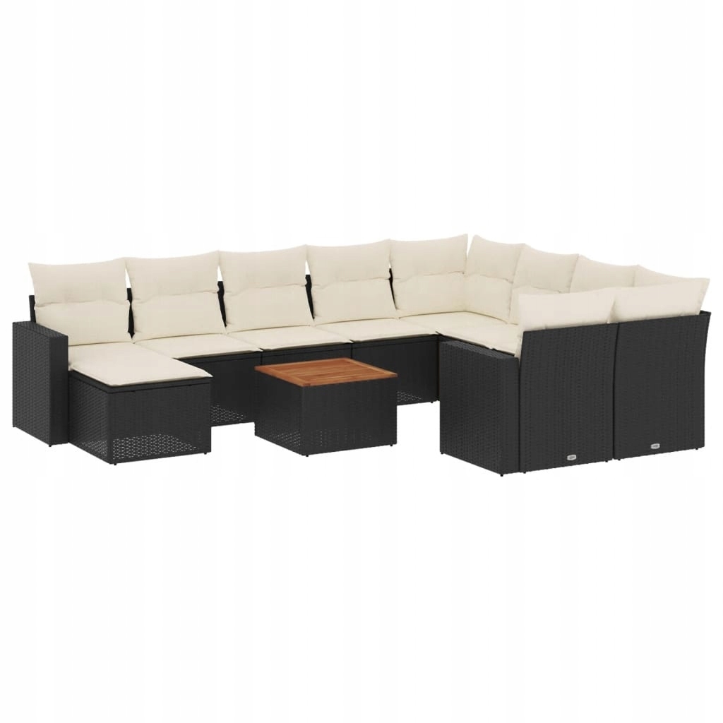Set zahradního nábytku plast vidaXL černý 11 el.