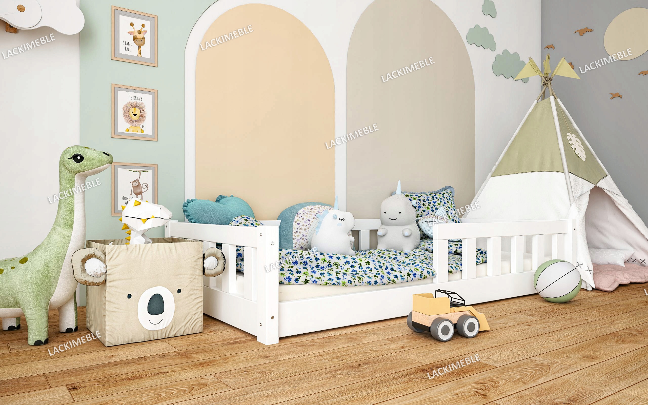 Łóżko dziecięce lackimeble 120x200 Długość 200 cm