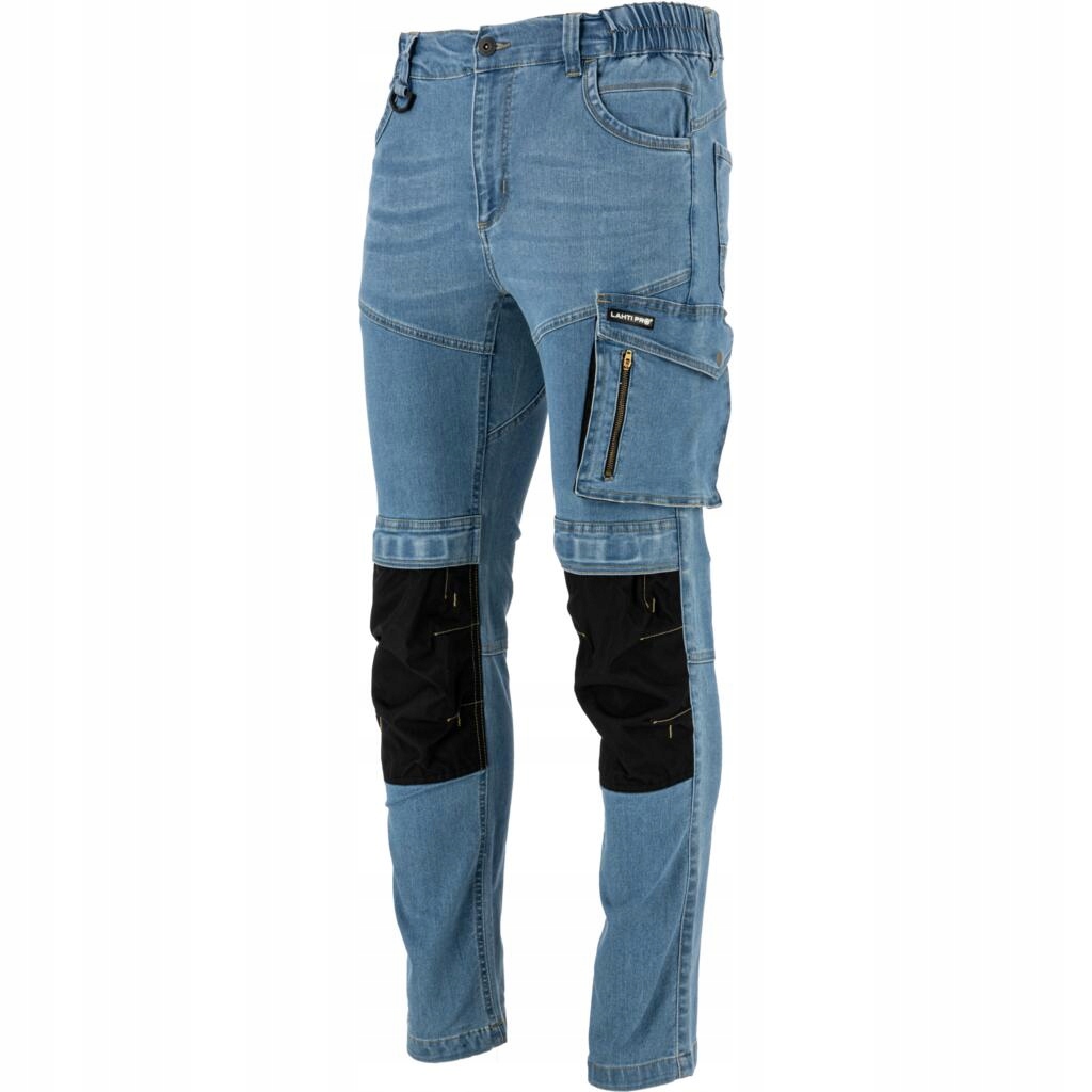 Spodnie robocze jeansowe jasnonieb stretch ze wzmocnieniami M Lahti Pro
