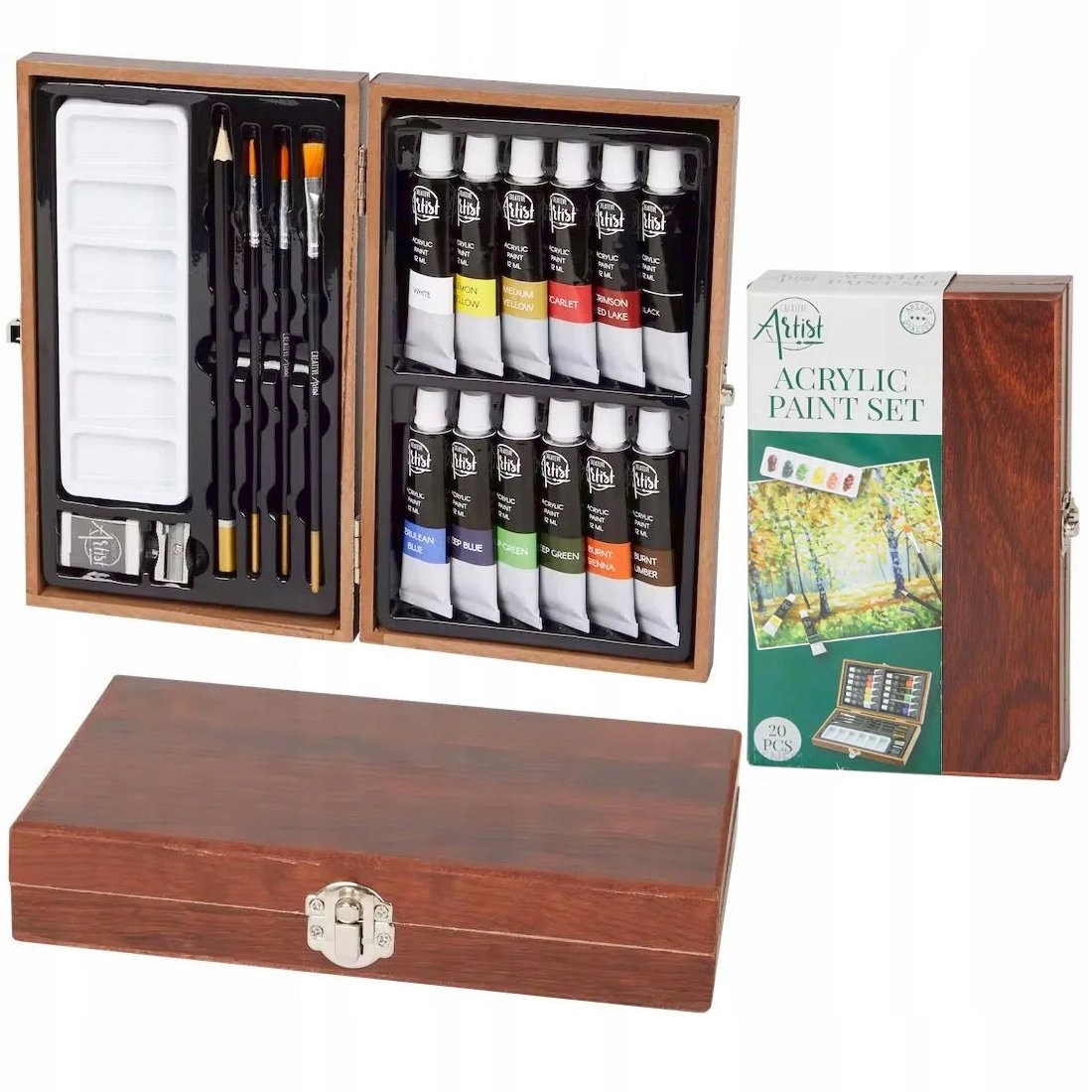 FARBY AKRYLOWE ZESTAW FARB AKRYLOWYCH ARTYSTYCZNY MALARSKI W 20 ELEMENTÓW