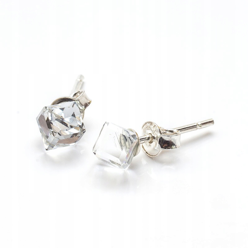 

Srebrne Kolczyki 925 Swarovski Cube 4mm Cal
